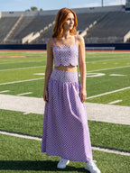 Purple Polka Dot Skirt Set