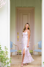 Blushing Bloom Corset Maxi Dress