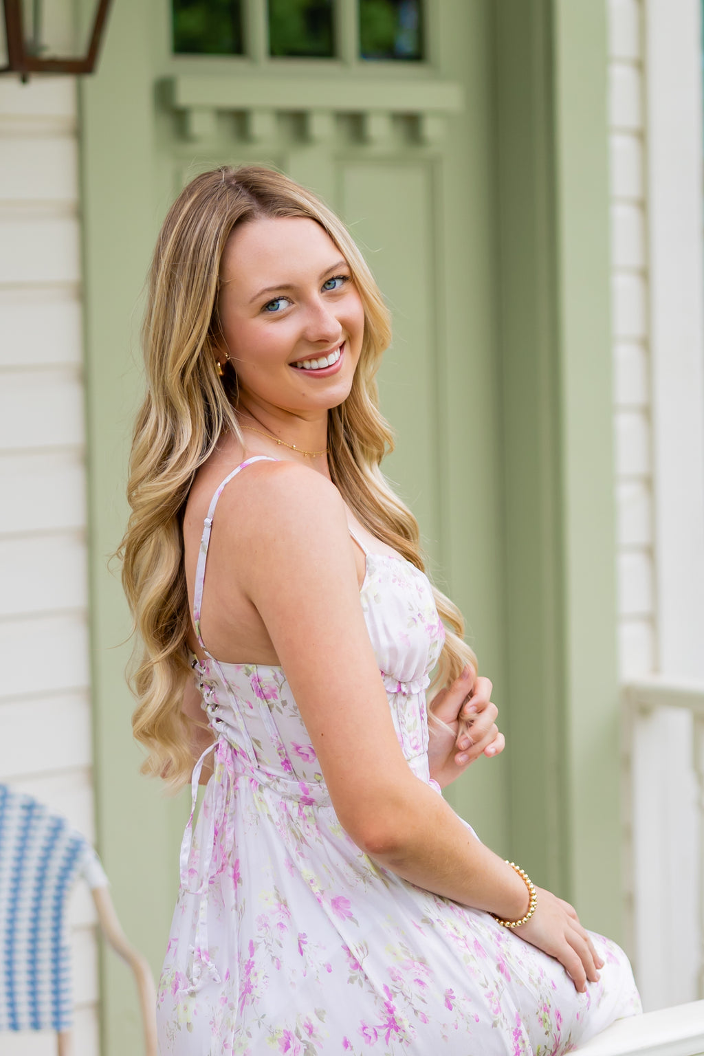 Blushing Bloom Corset Maxi Dress