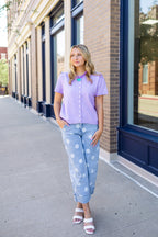 Denim Polka Dot Pants