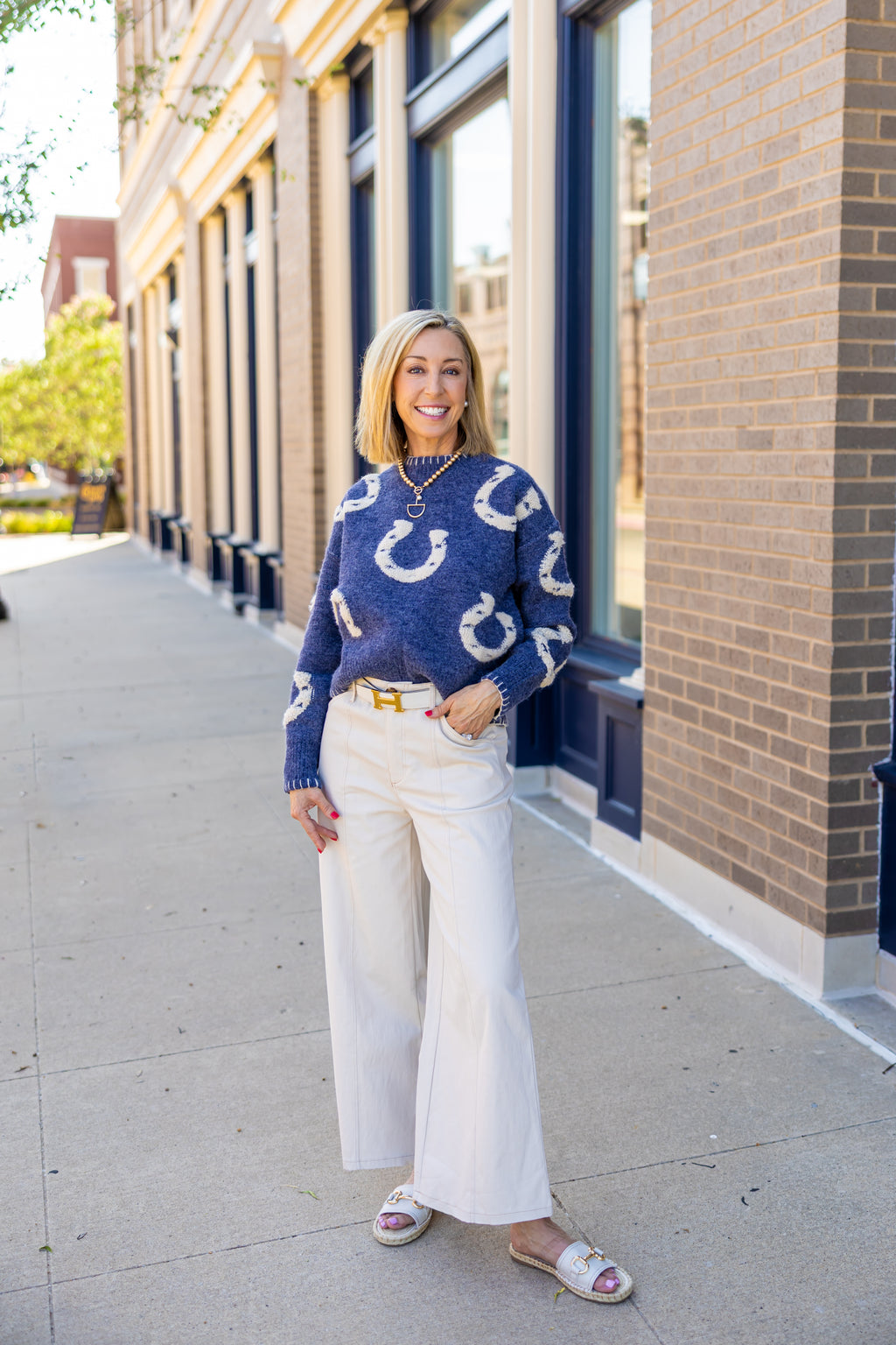 Navy Horseshoe Sweater