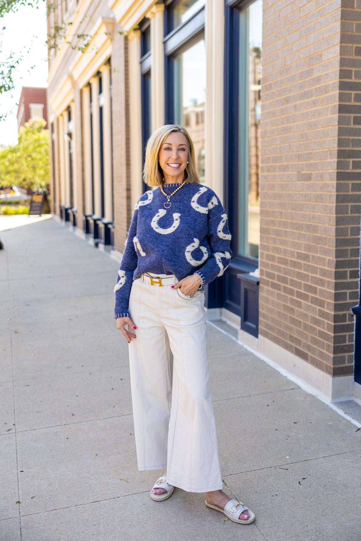 Navy Horseshoe Sweater