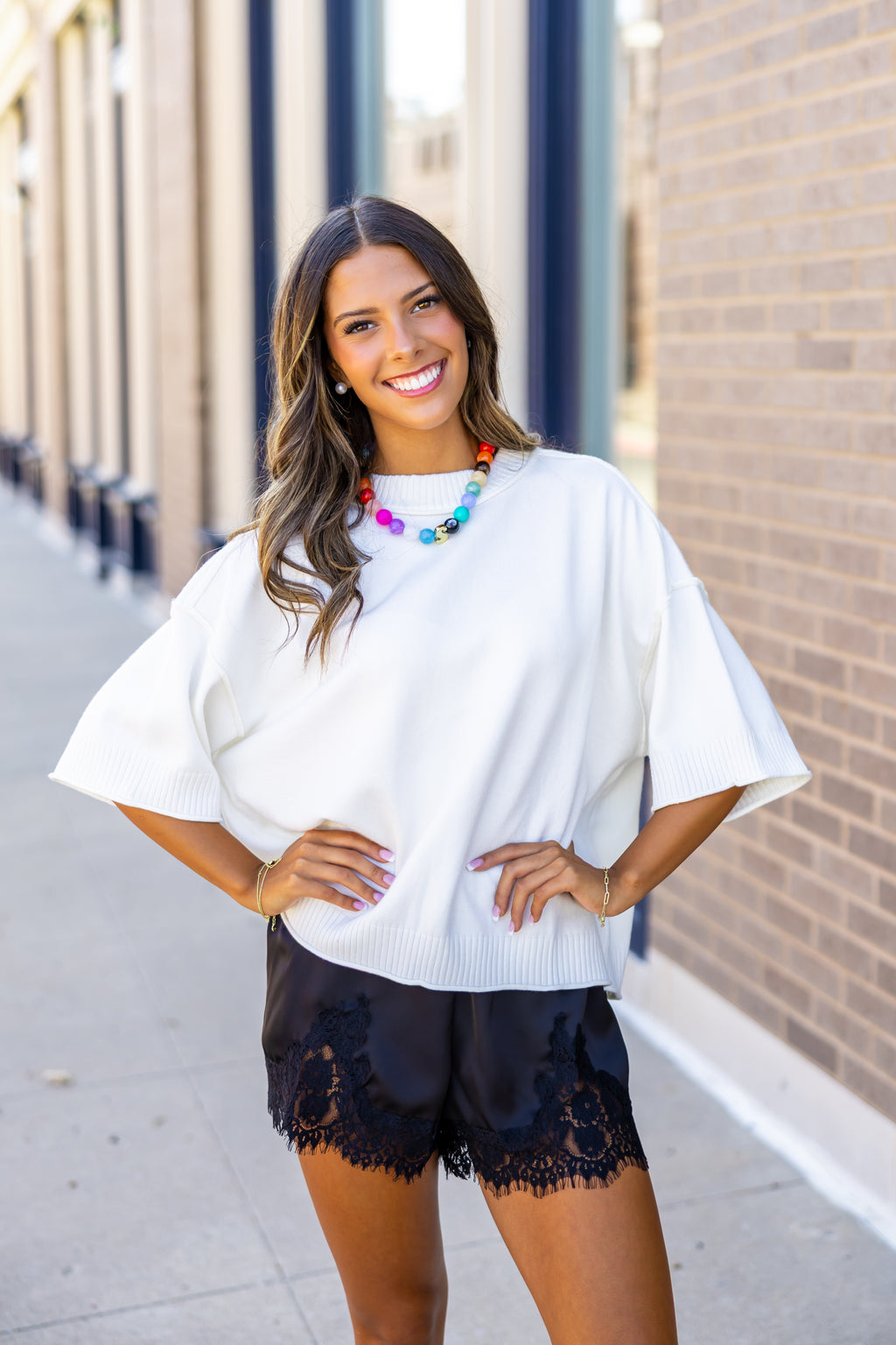 Ivory Cream Boxy Sweater