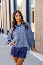 Heather Gray Boxy Sweater Top