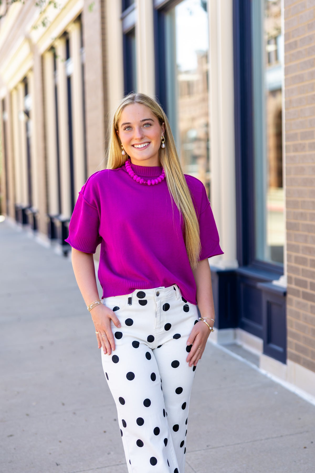 Magenta Boxy Sweater