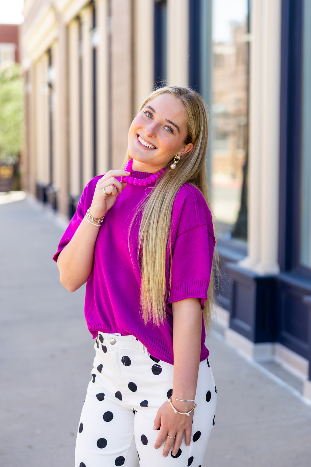 Magenta Boxy Sweater