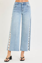 Risen Flower Detail on Legs Denim