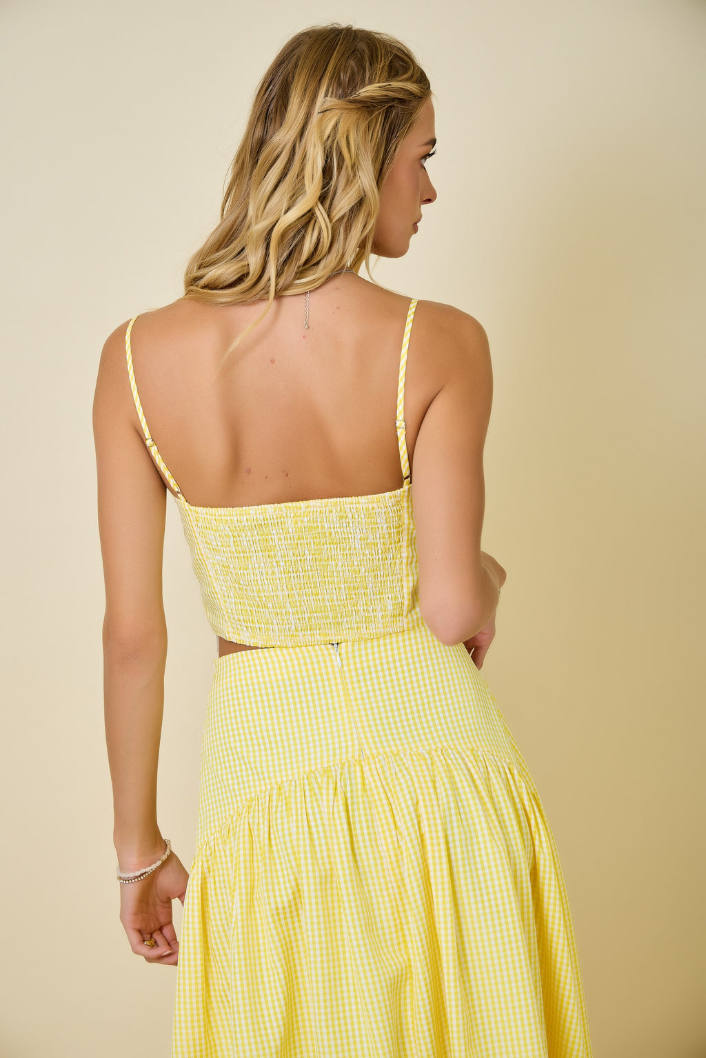 Yellow Gingham Skirt Set