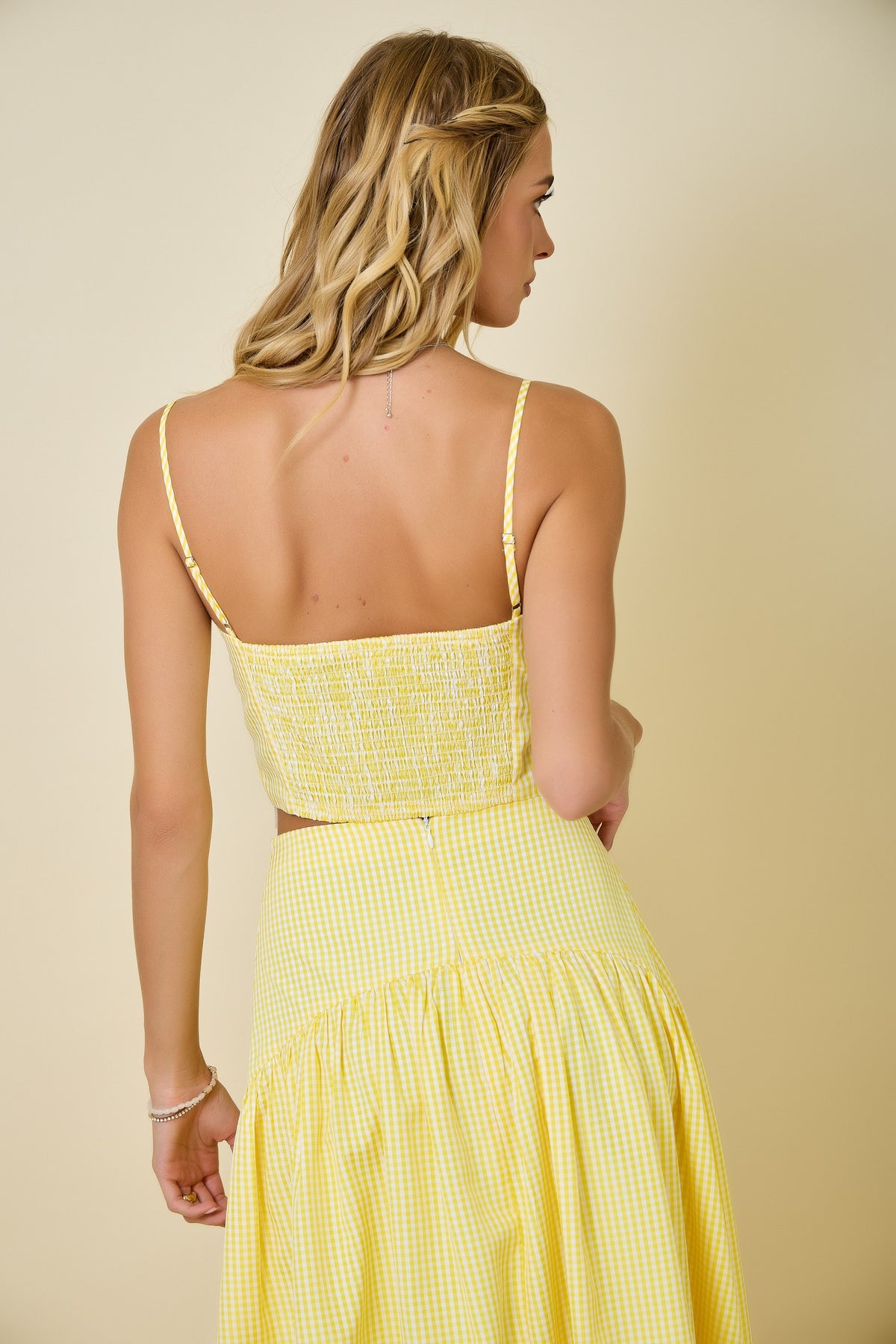 Yellow Gingham Skirt Set