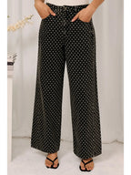 OL Black White Polka Dot Denim Jeans