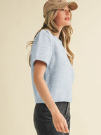 Pastel Blue Short Sleeve Cardigan