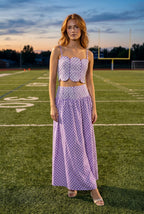 Purple Polka Dot Skirt Set