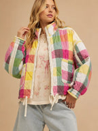 Colorful Plaid Quilted Jacket