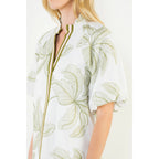 THML White Leaf Embroidered Dress
