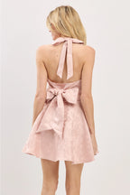 Mauve Floral Halter Mini Dress