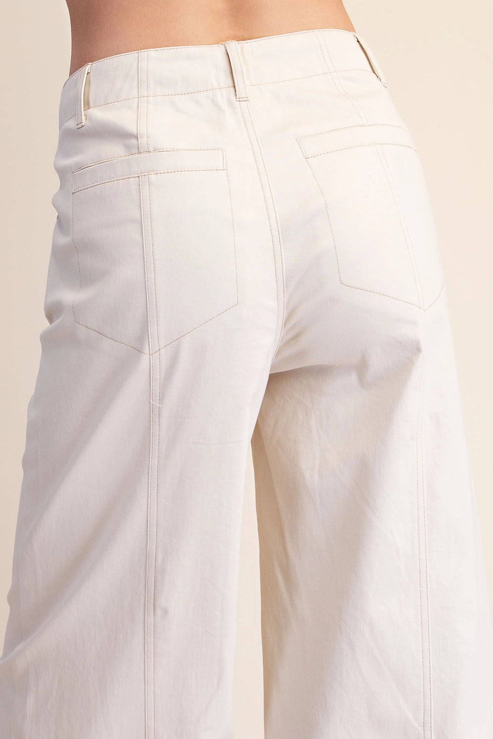 Ecru Front Seam Pant