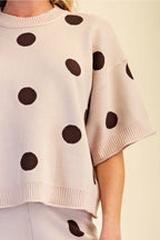 Beige Polka Dot Sweater