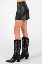 Black Faux Leather Shorts