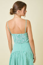 Green Gingham Skirt Set