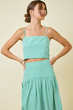 Green Gingham Skirt Set